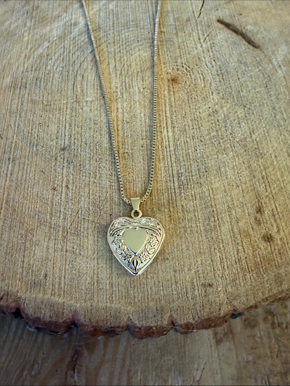 Delicate Gold Heart Locket Pendant Necklace for Women